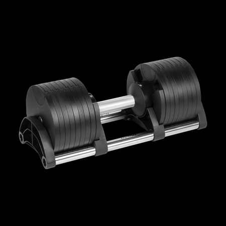 Hantel żeliwny regulowany automat 36 kg, skok co 2kg, REBEL ACTIVE