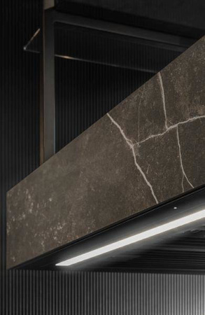 Okap wyspowy Minimal 1 Czarny okap + czarny panel fabryczny CDW1201C Ciarko Design