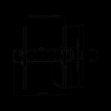 Uchwyt naścienny uniwersalny do LED TV (32-55") regulacja w pionie