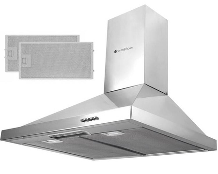 Okap kuchenny kominowy ścienny 60 cm srebrny Smith&Brown SHCP-651-I2