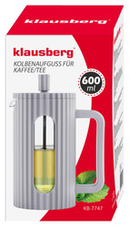 Zaparzacz do kawy/herbaty z dociskiem poj. 0,60l w kolorze szarym KB7747 KB-7747