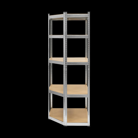 Regał metalowy magazynowy narożny 180x40x70 srebrny Rebel