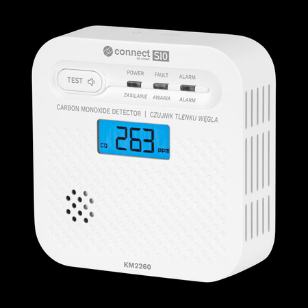 Czujnik czadu, tlenku węgla Kruger&Matz Connect S10 Tuya PN-EN50921