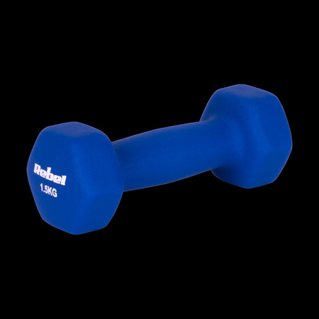 Hantelki żeliwne neoprenowe HEX 2x1.5kg, REBEL ACTIVE