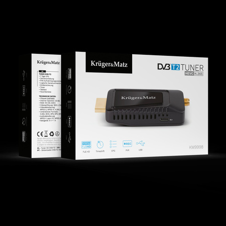 Tuner DVB-T2 HEVC H.265 mini na HDMI