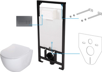 Zestaw WC podtynkowy 6 w 1 (CDET6ZPW) - Deante
