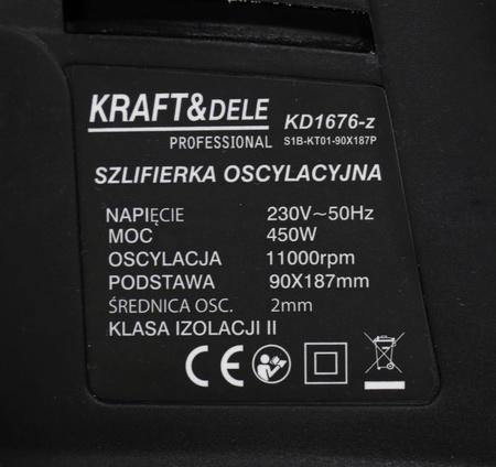 SZLIFIERKA OSCYLACYJNA KD1676-Z - KRAFT&DELE