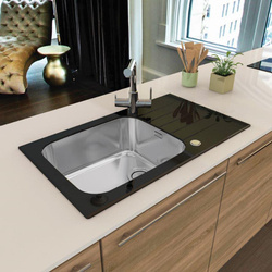 GLASSIX 40 PUSH UP 860x500mm satyna - czarny ALVEUS (1123645)