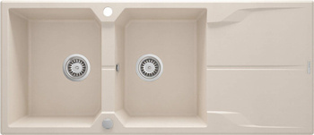 Zlewozmywak granitowy 2-komorowy z ociekaczem (ZQN 5213) - Deante