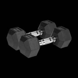 Hantle żeliwne gumowane HEX 2x9 kg REBEL ACTIVE