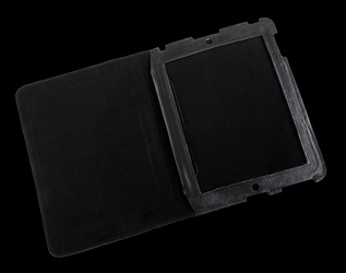 Etui dedykowane do Apple iPad 2 skóra czarne naturalna