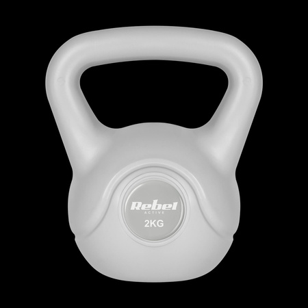 Kettlebell bitumiczny 2 kg szary REBEL ACTIVE