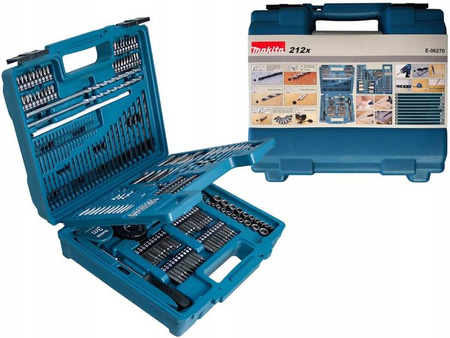 MAKITA Zestaw wierteł i końcówek 212 sztuk E-06270