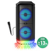 POWER AUDIO TWS - Przenośny głośnik Bluetooth 5.3 z iluminacją typu disco. KARAOKE, radio FM, MP3, 50W RMS / 900W PMPO, akumulator litowo-jonowy. Mikrofon w zestawie.