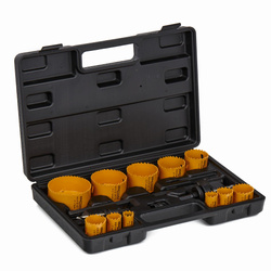 ZESTAW OTWORNIC DO DREWNA I METALU 17szt. 19-76mm + adapter KD10758 - KRAFT&DELE