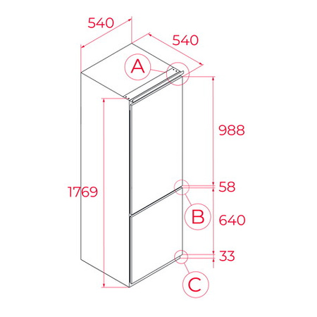 Chłodziarko-zamrażarka do zabudowy 177cm RBF 73351 FI WH TEKA