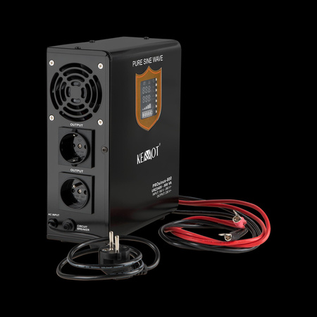 Zasilacz awaryjny naścienny KEMOT PROsinus-800 przetwornica z czystym przebiegiem sinusoidalnym i funkcją ładowania 12V 230V 800VA/500W