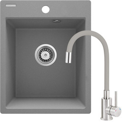 Zlewozmywak granitowy z baterią 1-komorowy (ZRCPS103) - Deante