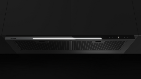 Okap w pełni zintegrowany, łatwy w montażu i z miejscem na przechowywanie INTEGRA GFI 97350 EOS BK TEKA