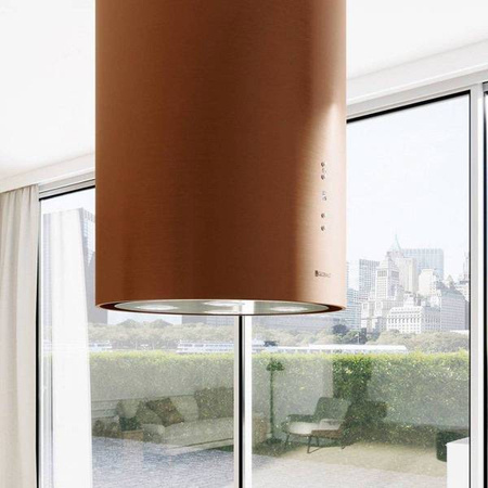 Okap kuchenny Cylindro Isola 39.6 Miedź Mat GLOBALO