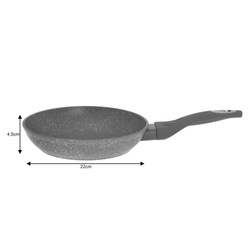 Patelnia aluminium, szary marmurek, Ø22cm Klausber KB-7308