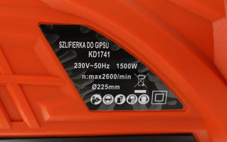 SZLIFIERKA DO GIPSU GŁADZI TYNKÓW 1500W LED KD1741 - KRAFT&DELE
