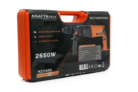 Młotowiertarka 2650W + dodatkowa głowica KD1690 - KRAFT&DELE