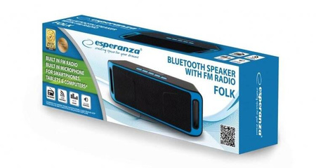 Głośniki bluetooth Esperanza FOLK EP126KB (kolor czarno-niebieski)