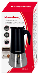 Zaparzacz do kawy espresso, stal nierdzewna, 12 filiżanek, czarna/srebrna, Klausberg, KB-7847 KB-7847