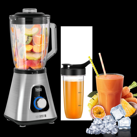 Blender kielichowy EASY EXPERT GO 1300W , szklany kielich 1,5L + kubek podróżny 600 ml