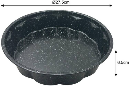 Forma, okrągłą, metalowa, z powłoką nieprzywieralną, czarna, średnica 27,5 cm, Klausberg, KB-7838 KB-7838