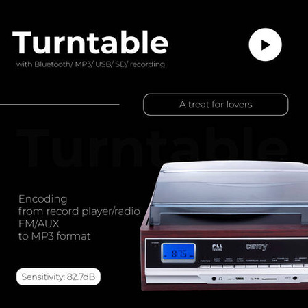 CR 1168 Gramofon z radiem i Bluetooth / MP3 / USB / SD / Nagrywaniem