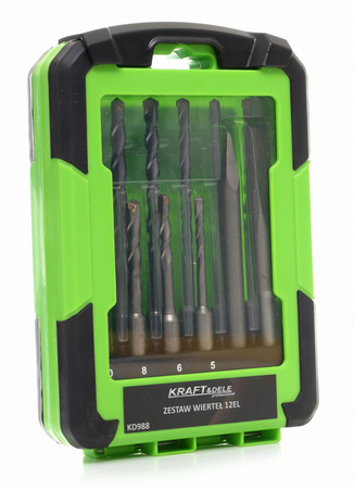 ZESTAW WIERTEŁ I DŁUT SDS- 12el KD988 - KRAFT&DELE