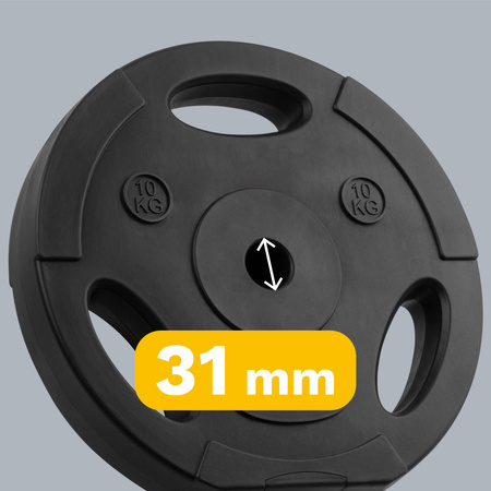 Zestaw obciążeń bitumicznych 2x10kg, otwór 31mm, talerz z uchwytami, REBEL ACTIVE