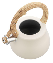 Czajnik z gwizdkiem, stal nierdzewna, beżowy z elementami drewnopodobnymi, 2,8l, Klausberg, KB-7919 KB-7919