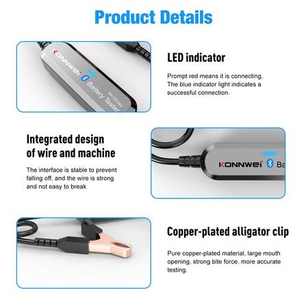 Miernik baterii Konnwei BK200