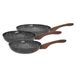 Zestaw 3 patelni, aluminium szary marmurek Ø20/24/28cm, KingHof KH-1030