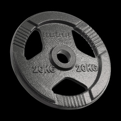 Obciążenie żeliwne olimpijskie 20kg, otwór 51mm, talerz z uchwytami, REBEL ACTIVE