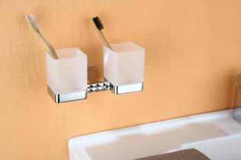 Uchwyt z dwoma szklankami PANAMA PAN-86052 Art Platino