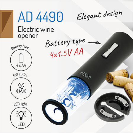 AD 4490 Elektryczny otwieracz do wina