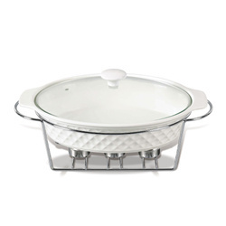 MR-11559-74 Podgrzewacz do potraw owalny biały 37,5 cm, 2,3 l