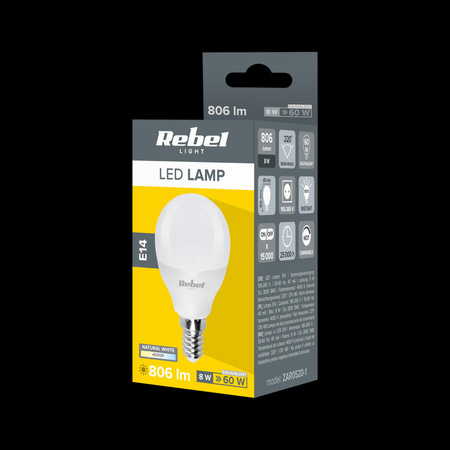 Lampa Led Rebel G45, 8W, E14 4000K, 230V
