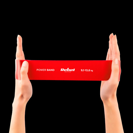 Zestaw gum do ćwiczeń TPE - Mini Band L, 2.3-18.2 kg, 5 gum, kolorowy, REBEL ACTIVE