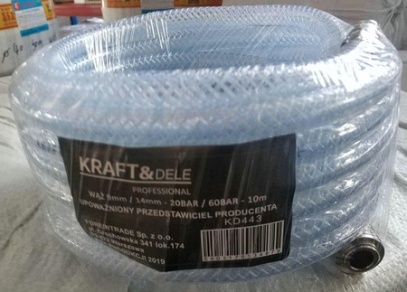 Wąż pneumatyczny zbrojony 14mm 10m KD443 - KRAFT&DELE