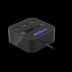 HUB USB 2.0 3 portowy z czytnikiem kart pamięci