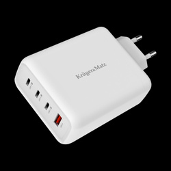 Ładowarka sieciowa Kruger&Matz 140 W GaN z funkcją Quick Chazge and Power Delivery