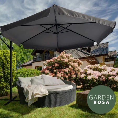 Parasol Ogrodowy z Wysięgnikiem 300cm Grafitowy