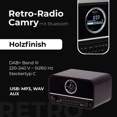 CR 1182 Retro Radio z Bluetooth