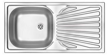 Zlewozmywak stalowy 1-komorowy z ociekaczem (ZMU 011B) - Deante