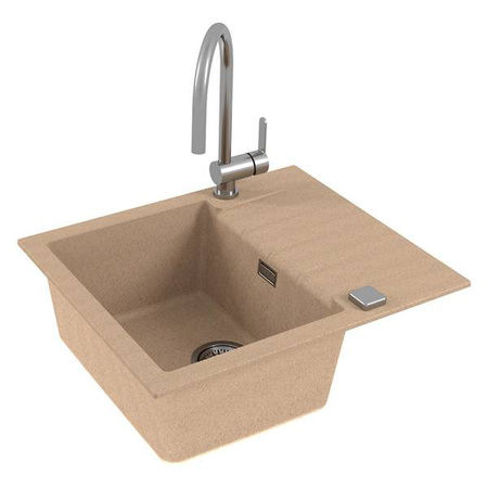 CADIT 10 kol. 55 BEŻOWY (590x500) zlew Granital 1 kom. z syfonem POP-UP 3 1/2" ALVEUS (1132019)
